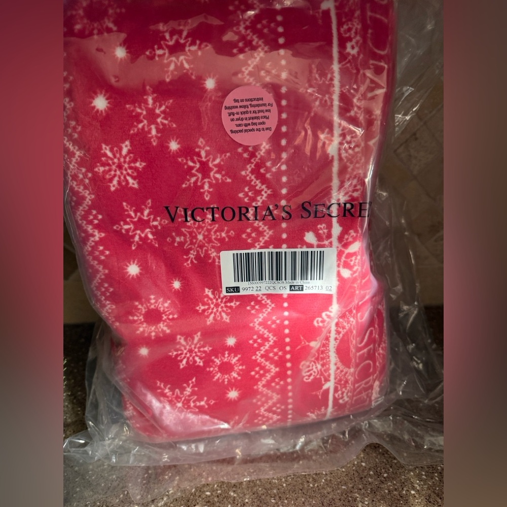 Victoria's Secret Red Snowflake Blanket